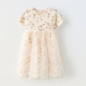 NWT Zara floral tulle dress